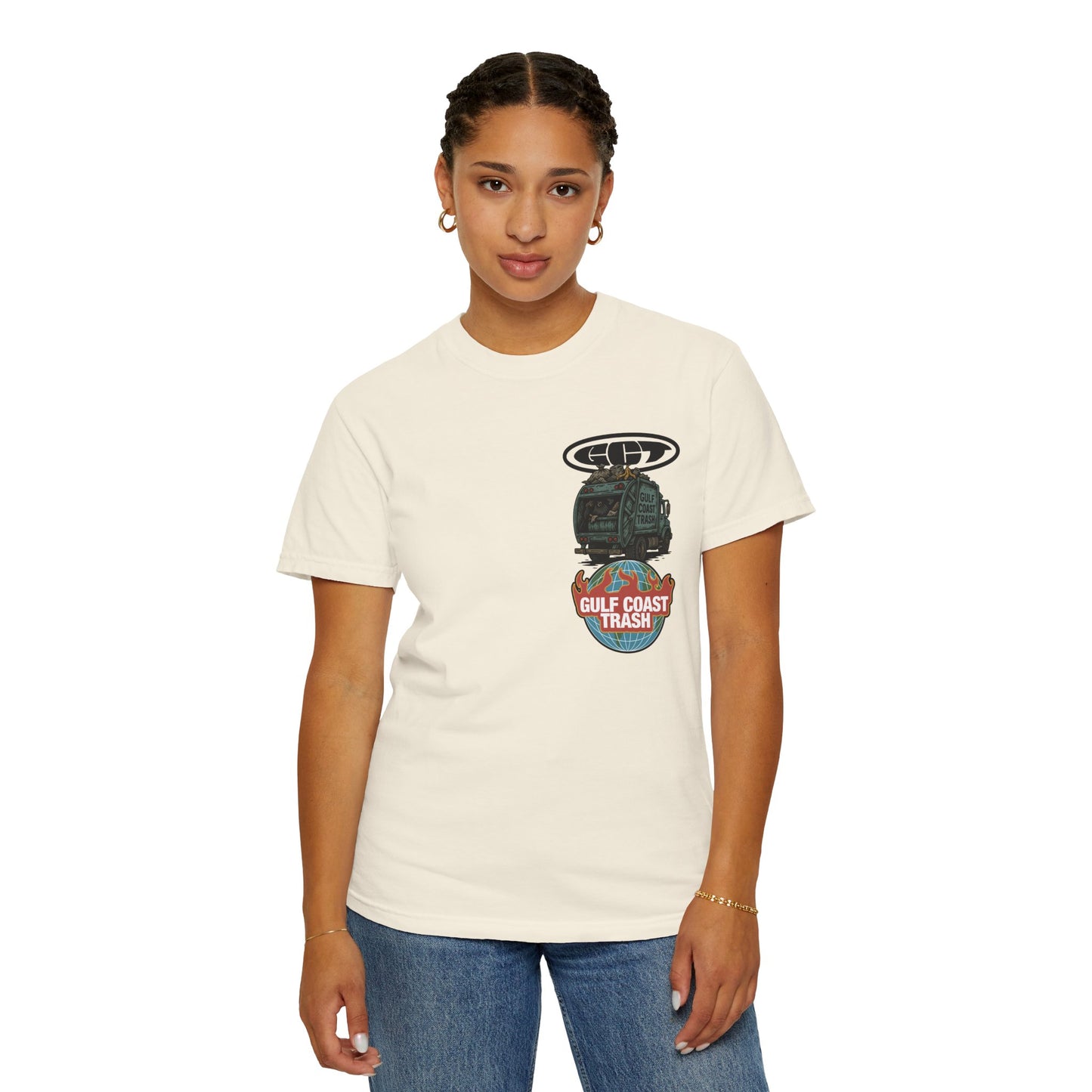 Gulf Coast Trash Garment-Dyed T-shirt - Clean Up or Shut Up Design