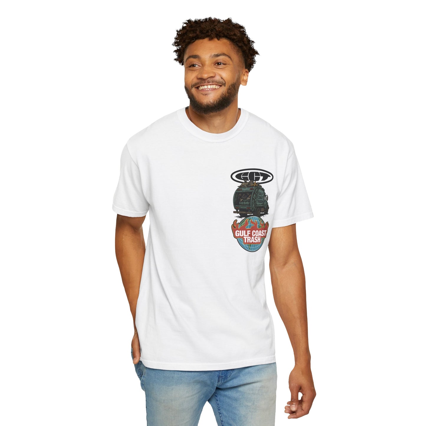 Gulf Coast Trash Garment-Dyed T-shirt - Clean Up or Shut Up Design